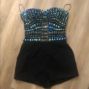 Guess Strapless Bedazzled Romper